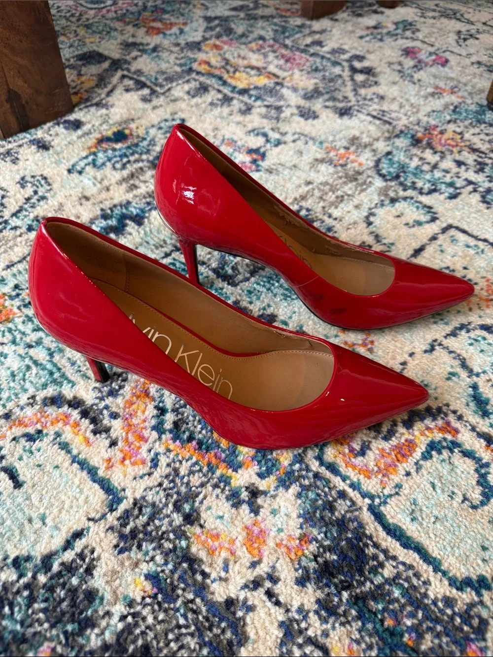 CALVIN KLEIN Gayle Pump Patent Red